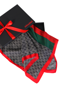 SCARF black neckerchief with a green and red pattern | BestSockDrawer.com