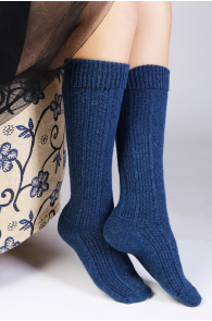 GAILI blue angora wool knee-highs for women | BestSockDrawer.com