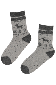 SNOWFALL grey wool socks | BestSockDrawer.com