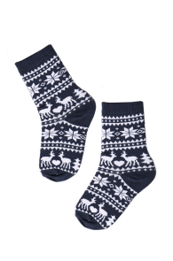 NORTH POLE blue cotton socks for kids | BestSockDrawer.com