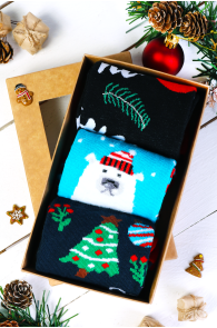 WHITE BEAR gift box with 3 pairs of socks | BestSockDrawer.com