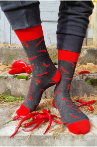 PEPPER merino wool socks with chillies | BestSockDrawer.com