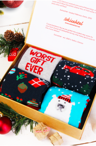 WHITE BEAR gift box with 4 pairs of socks | BestSockDrawer.com