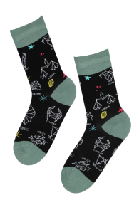ZODIAC black socks with zodiac signs | BestSockDrawer.com