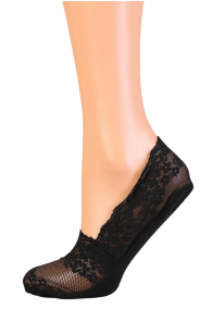 AMALFI black lace footies for women | BestSockDrawer.com