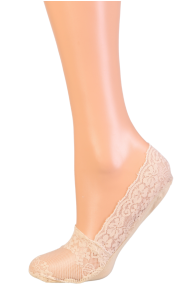 AMALFI beige lace footies for women | BestSockDrawer.com