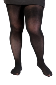 BARBARA plus size black viscose tights for women | BestSockDrawer.com