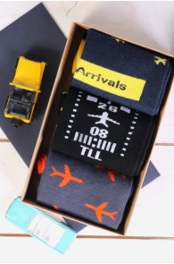 FLY AWAY travel-themed gift box with three pairs of socks | BestSockDrawer.com