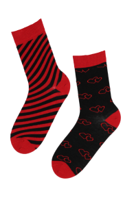 PARADISE socks with stripes and hearts | BestSockDrawer.com