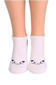 WHITE CAT low-cut socks with cats | BestSockDrawer.com