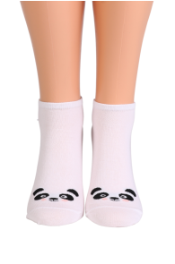WHITE PANDA low-cut socks with pandas | BestSockDrawer.com