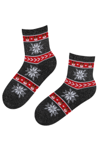 COMET black sparkly Christmas socks for women | BestSockDrawer.com