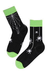SPIDER Halloween socks with spiderwebs | BestSockDrawer.com