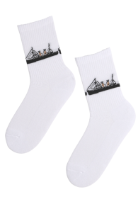 SUUR TÕLL white socks with a ship | BestSockDrawer.com