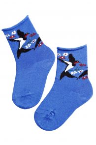 SWALLOW blue merino socks for children | BestSockDrawer.com