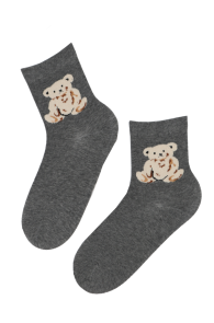TEDDYBEAR gray socks for women | BestSockDrawer.com