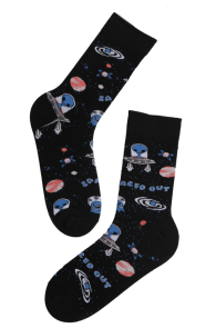 SPACED OUT cotton socks with the universe | BestSockDrawer.com