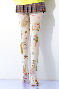 VENEZIA tights with a romantic print pattern | BestSockDrawer.com