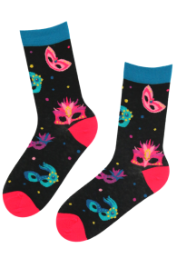 VENEZIA cotton socks with colorful masks | BestSockDrawer.com